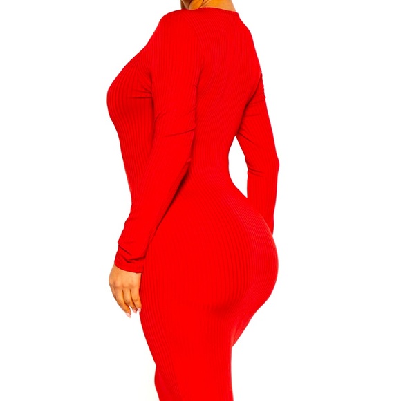 Julie Ribbed Midi Dress ~ Size L (8) ~ NWOT - Picture 2 of 3